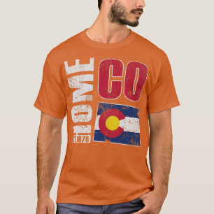 T-shirt Colorado Home CO 1876 Drapeau d'Etat