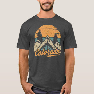 T-shirt Colorado Retro Vintage Montagnes Nature Randonnée