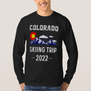 T-shirt Colorado Skiing Trip 2022 Denver Map Drapeau Co So