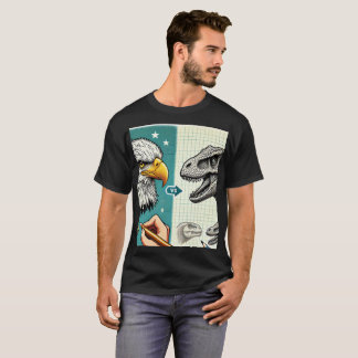 T-shirt colorant tête d'aigle et dinosaure