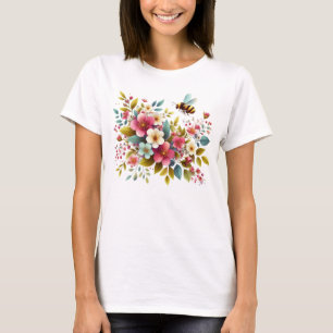 T-shirt Coloré, Abeille printanière/florale
