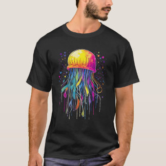 T-shirt Coloré Arc-en-ciel Jellyfish Ocean Sea Creator Art