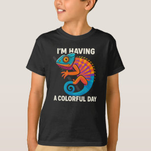 T-shirt Coloré Chameleon Lizard Vie Rainbow Reptile