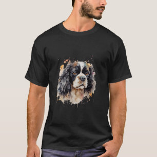 T-shirt Coloré Chavalier King Charles Spaniel Aquarelle