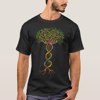 T-shirt coloré de biologie de la génétique d'arbre