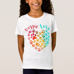 T-Shirt Coloré Doggie Love Paw Heart