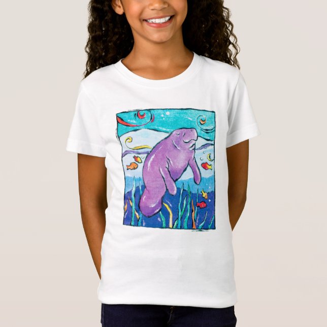 T-shirt coloré et lunatique de lamantin (Devant)