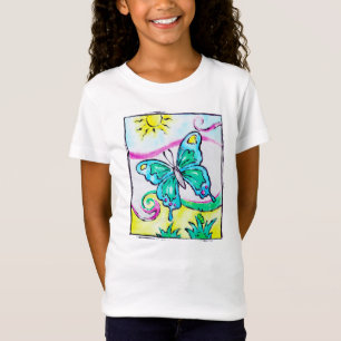 T-shirt coloré et lunatique de papillon
