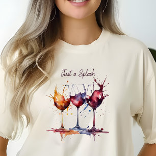 T-shirt Coloré juste un peu d'aquarelle de vin