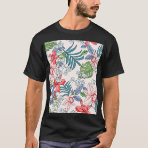 T-shirt Coloré Tropical Jungle sans fil Imprimer