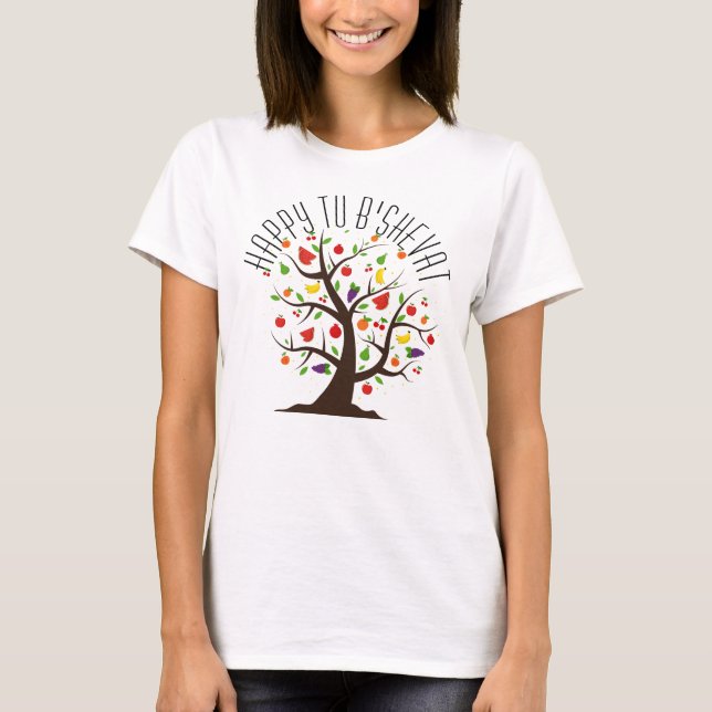 T-shirt coloré Tu B'Shevat Fruit Tree (Devant)