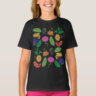 T-shirt Colorée Mélange de verdure et collage floral