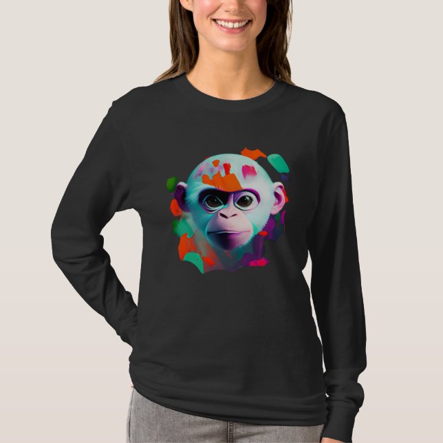 T-shirt Colorful Capuchin Monkey (Devant)