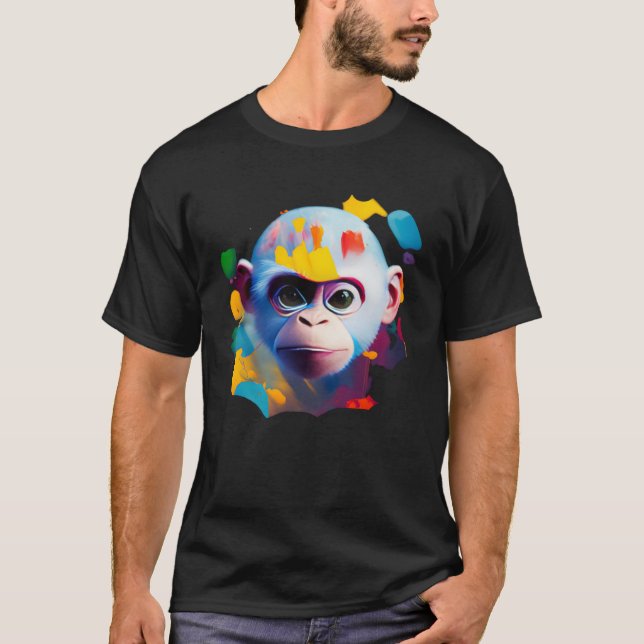 T-shirt Colorful Capuchin Monkey  1 (Devant)