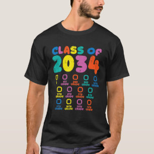 T-shirt Colorful Class Of 2034 Checklist Grow With Me Grad