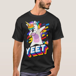 T-shirt Colorful Dabbing Dancing Unicorn Célébration Yeet