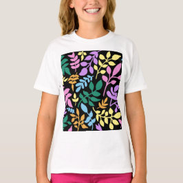 T-shirt Colorful foliage in black background
