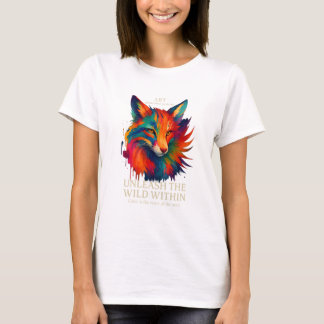 T-shirt Colorful Fox Art