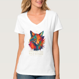 T-shirt Colorful Fox Art
