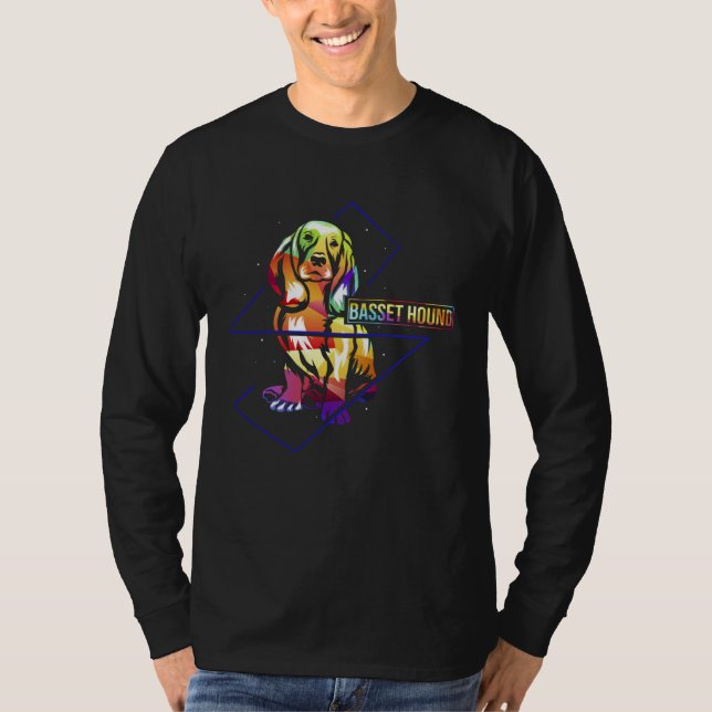 T-shirt Colorful France Basset Hound Bloodhound (Devant)