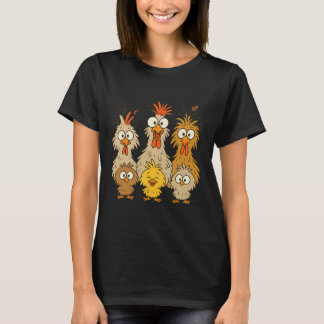 T-shirt Colorful Funny Eagerlys Chicken Art Crazy Chickens