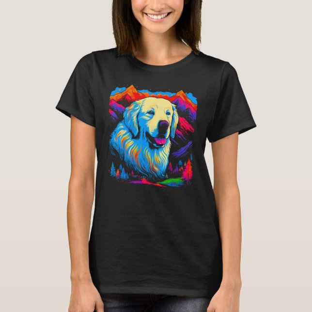 T-shirt Colorful Great Pyrenees Dog (Devant)