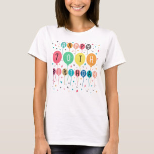 T-shirt Colorful Happy 70e anniversaire