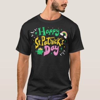 T-shirt Colorful Happy Jour de la Saint Patrick avec Rainb