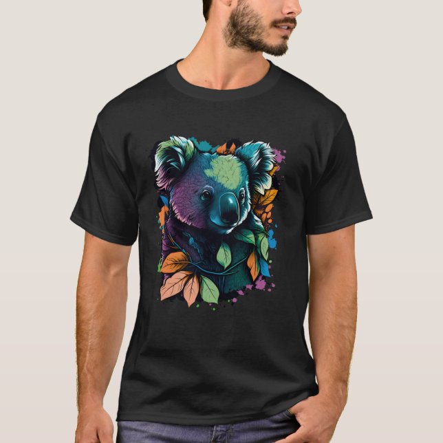T-shirt Colorful Koala Cute Bear (Devant)