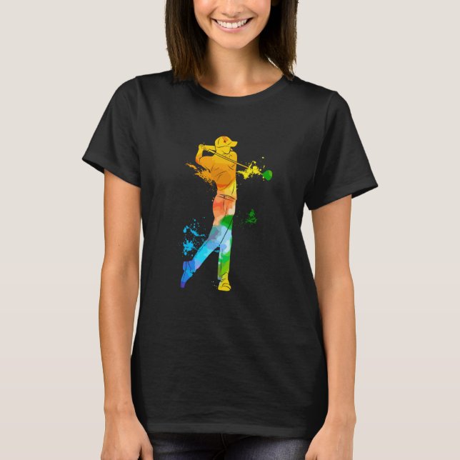 T-shirt Colorful Pop Portrait Dad Golf (Devant)