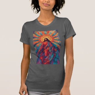 T-shirt Colorful Risen Jesus Christian Women's Tee Shirt