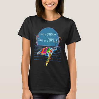 T-shirt Colorful Sea Turtle Skip A Straw Save A Turtle Sav