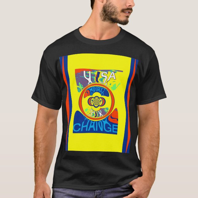 T-shirt Colorful USA Change : A Festive Design Art Print (Devant)