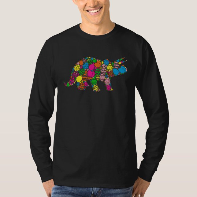 T-shirt Colourful Egg Dinosaur Women Men Children  Easter (Devant)