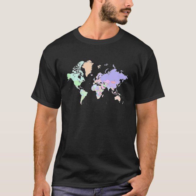 T-shirt Colourful map of the world countries  internationa (Devant)