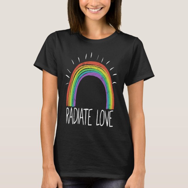T-shirt Colourful Rainbow T  Radiate Positivity Motivation (Devant)
