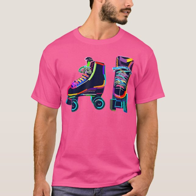 T-shirt Colourfull Roller Skate Rollerskate Skating (Devant)