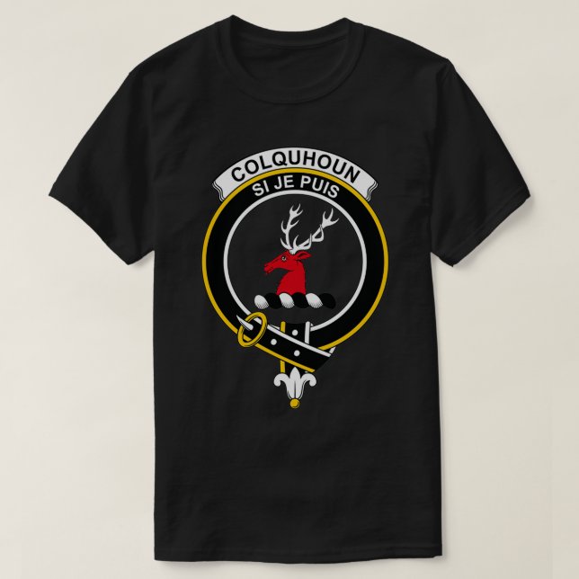 T-shirt Colquhoun Crest Tartan Clan écossais (Design devant)