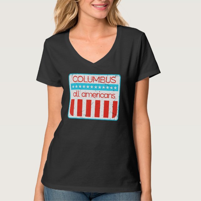 T-shirt Columbus All Americans Retro 4th Of July 1 (Devant)