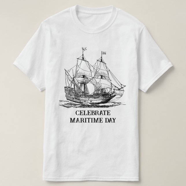 T-shirt Columbus Caravel Ship (Design devant)
