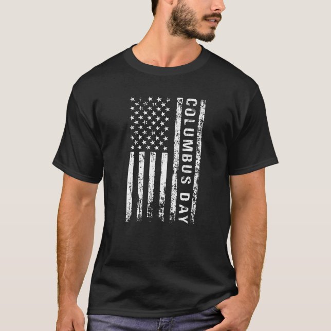 T-shirt Columbus Day Découverte de l'Amérique Drapeau amér (Devant)