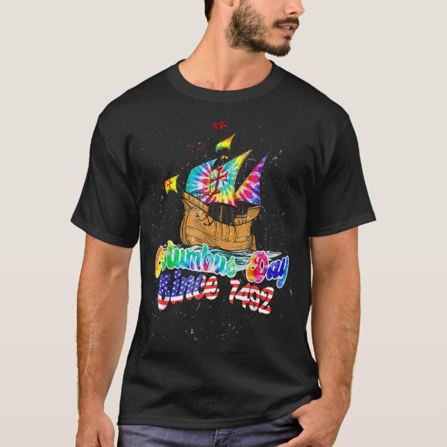 T-shirt Columbus Day depuis 1492 Christophe Colomb Navi (Devant)