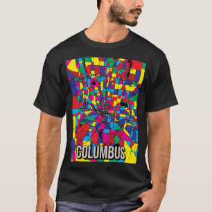 T-shirt Columbus Ohio Carte de la ville Abstraite - Abstra