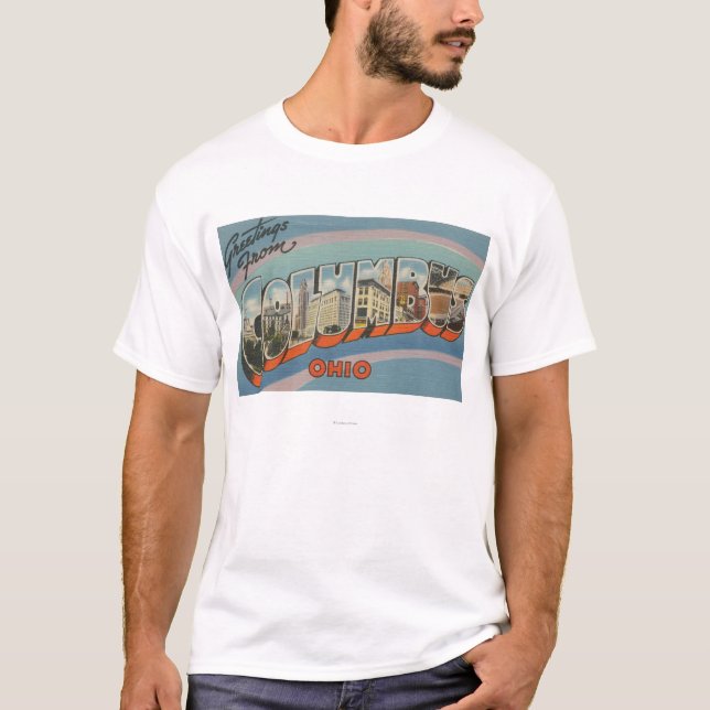 T-shirt Columbus, Ohio - grandes scènes 2 de lettre (Devant)