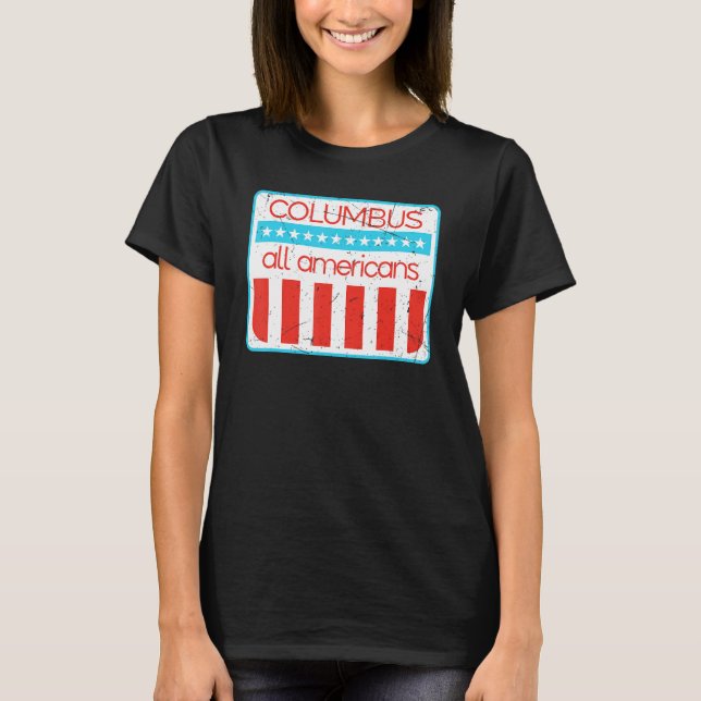 T-shirt Columbus Tous les Américains Retro 4 juillet 1 (Devant)
