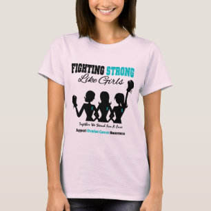 T-shirt COMBAT de Cancer ovarien FORT comme des filles
