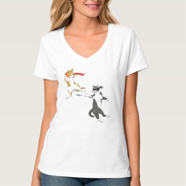 T-shirt combat de chat (Devant)