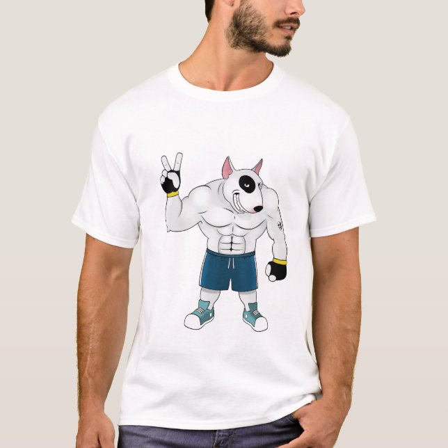 T-shirt combat de chien de bull-terrier (Devant)