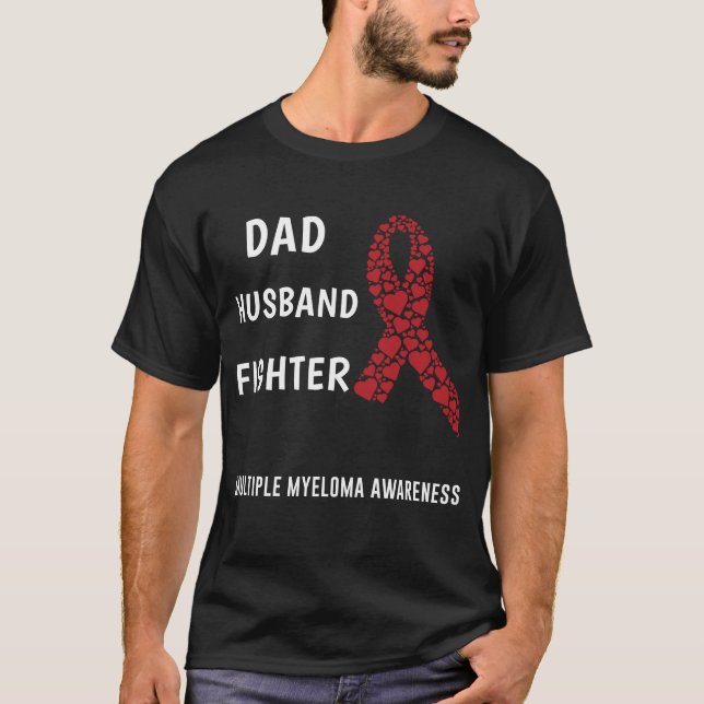 T-shirt Combat de père de mari myélome multiple (Devant)