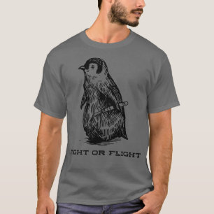 T-shirt Combat ou vol Drôle Pun de Pingouin Combat ou vol